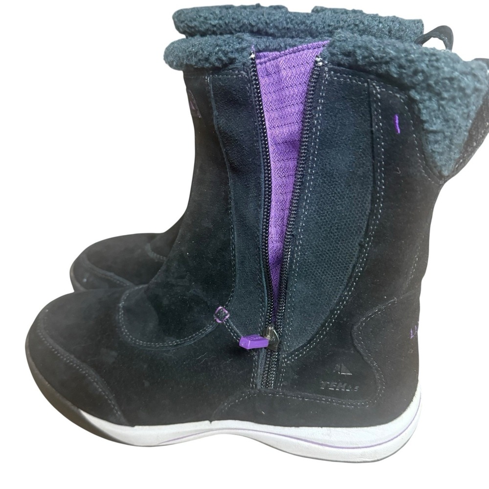 L.L. Bean Women's Size 8M Black Waterproof Winter Boots TEK2.5 Fleece Zip‎